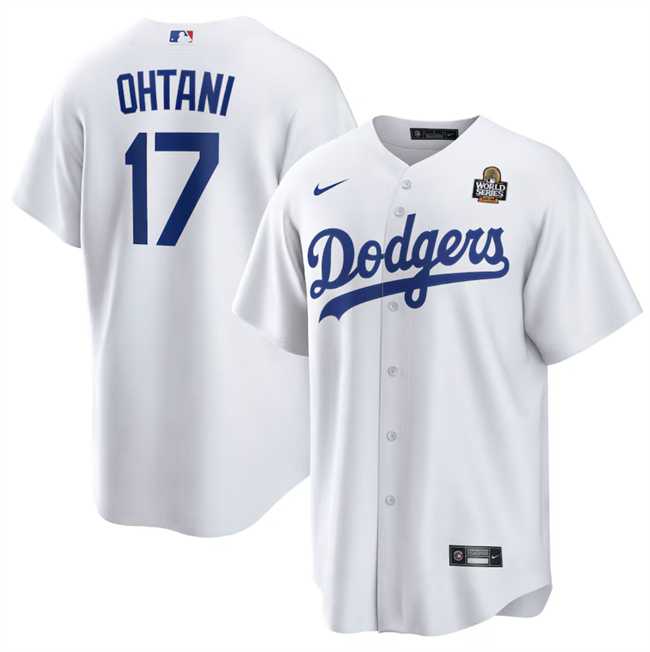 Men's Los Angeles Dodgers #17 Shohei Ohtani White 2024 World Series Cool Base Stitched Jersey Dzhi,We sell and wholesale Men's Los Angeles Dodgers #17 Shohei Ohtani White 2024 World Series Cool Base Stitched Jersey Dzhi on line form chian!